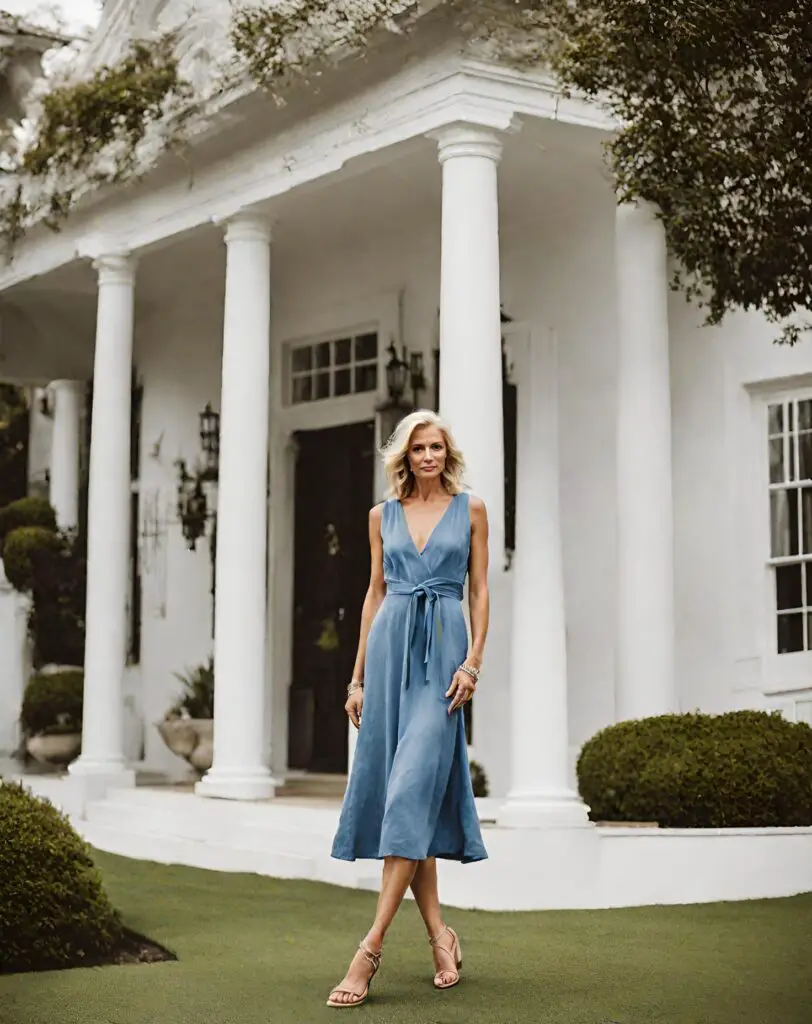 robe portefeuille sans manches chic confortable femme 60 ans