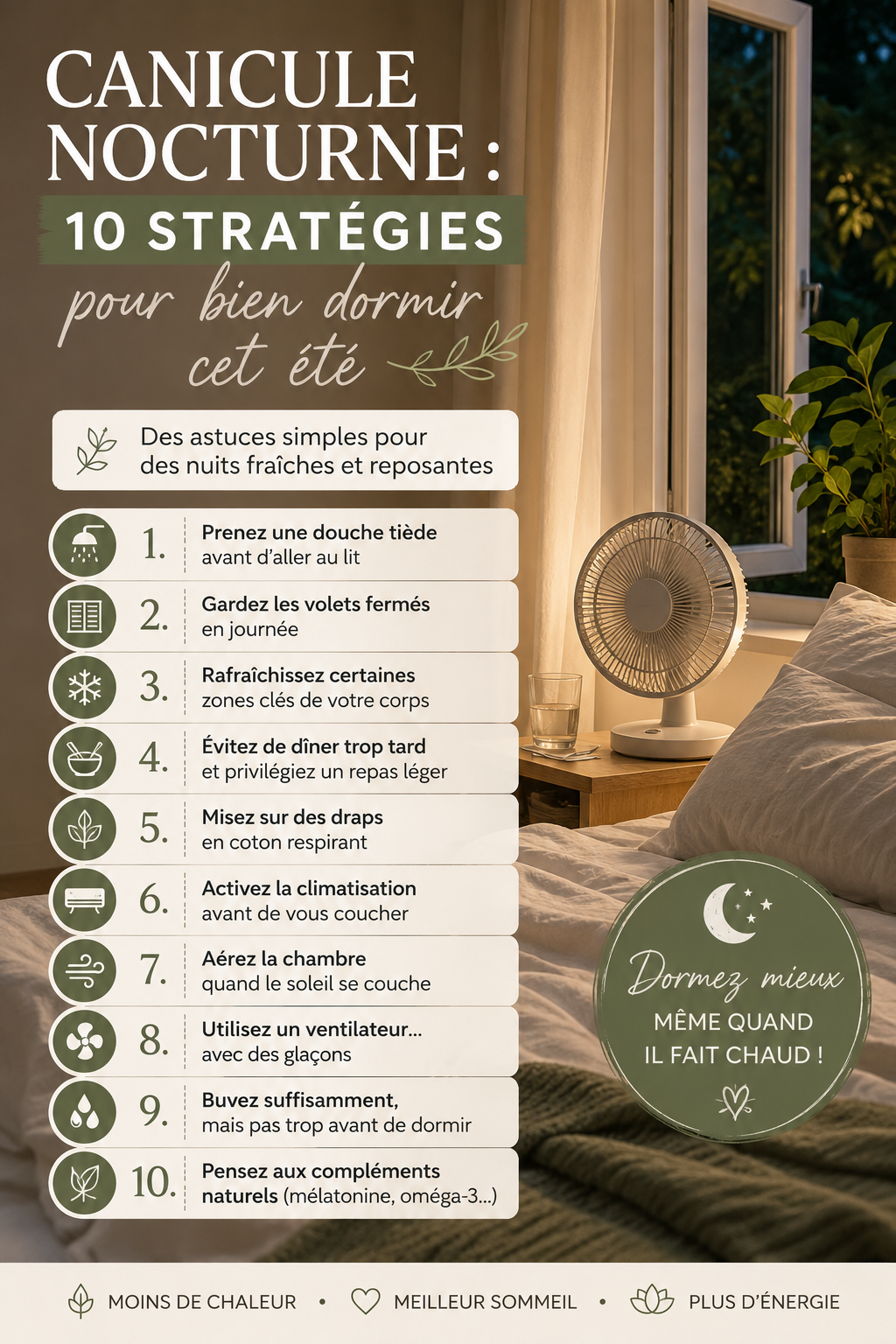 10 conseils efficaces pour mieux dormir pendant une vague de chaleur